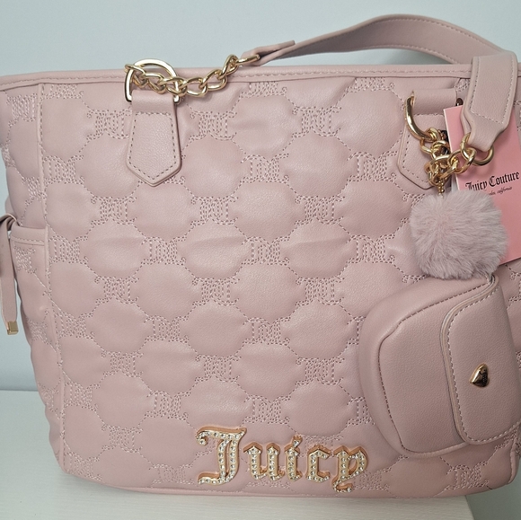 💎 NWT JUICY COUTURE DEMURE QUILTED TOTE | Blush Pink - Picture 2 of 7